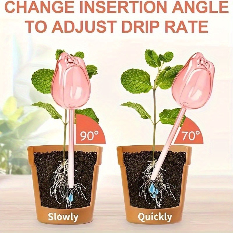 Tulipan de plástico riego de flores permeable riego por goteo para plantas verdes domésticas maceta riego automático herramienta de jardinería