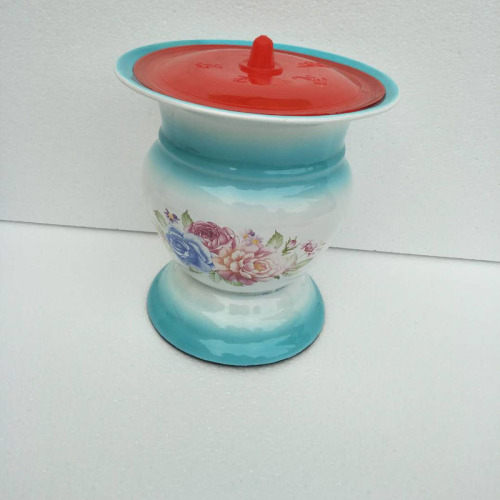 Enamel urinal for home use, high-leg, thickened, children and elderly sit-down toilet, bedroom adult with lid, small urinal bucket, old-style