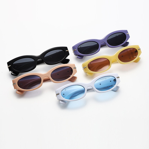 04030 Cross-border Fashion Men's and Women's Cat-Eye Sunglasses 2024 New Style Modern Y2K Fashion Sunglasses