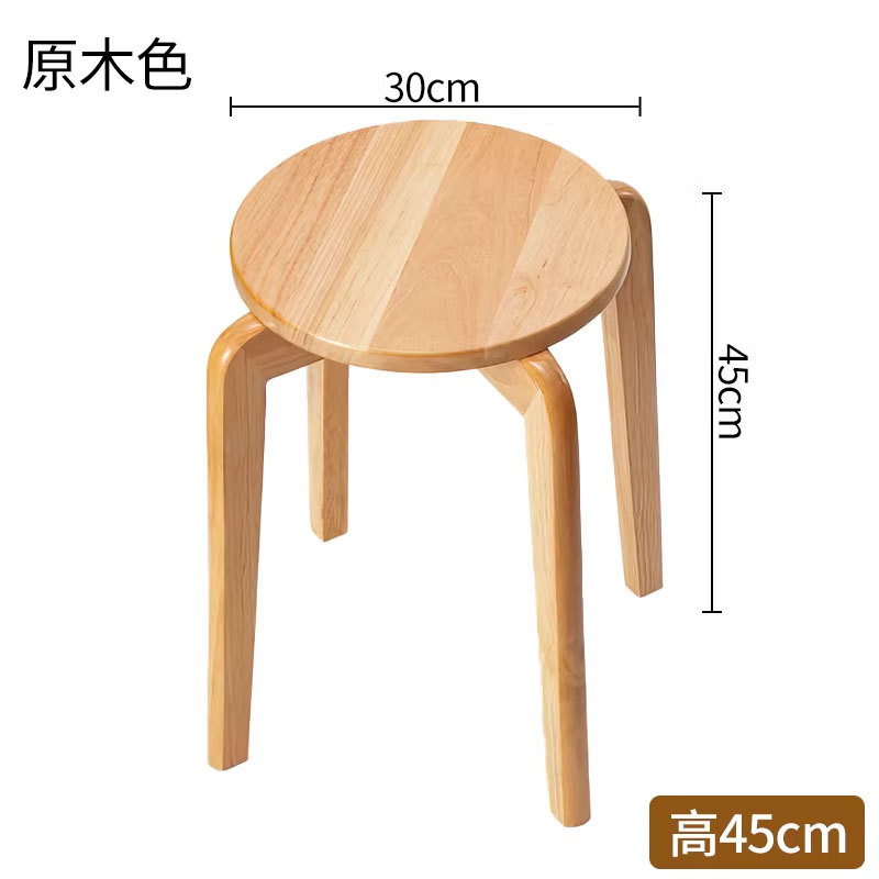Taburetes de madera sólida, taburetes cuadrados apilables para el hogar, taburetes de mesa de comedor de reserva, taburetes de madera resistentes y duraderos, taburetes bajos image 12