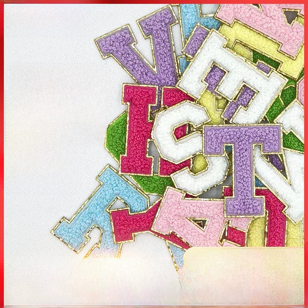 Amazon's Best-Selling Glitter Self-Adhesive Patch Patch Letter Towel Embroidery Cloth Patch Clothing Accessories Embroidery Patch Can Be Cross-Border