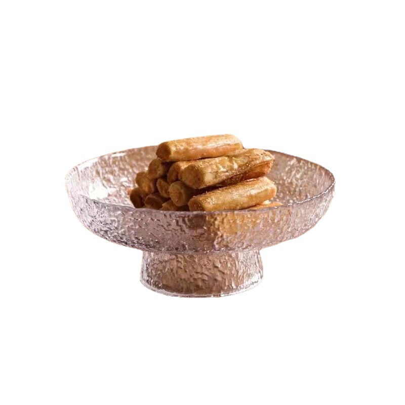 Platos de vidrio de pies altos, platos de frutas caseras de alta calidad, platos de frutas secas, platos de bocadillos, platos de comedor, adornos decorativos de alto valor