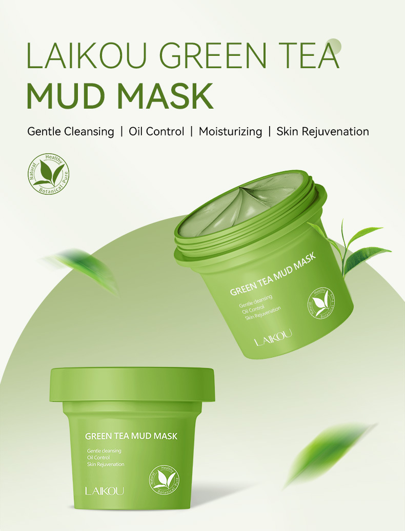 laikou Green Tea Mud Mask 100g Cleansing, Hydrating and Moisturizing Mask Mud wholesale Cross-border New Product undefined