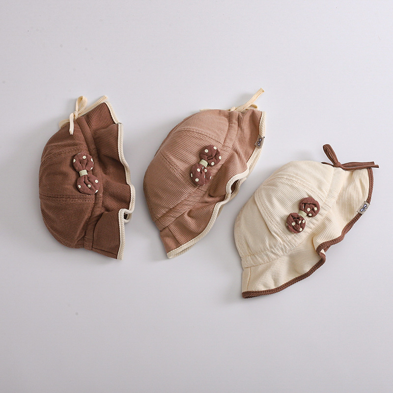 Sombreros para bebés coreanos otoño y invierno niñas de vello dulce sombrero de pescador versátil sombrero de primavera y otoño ajuste de sombrero