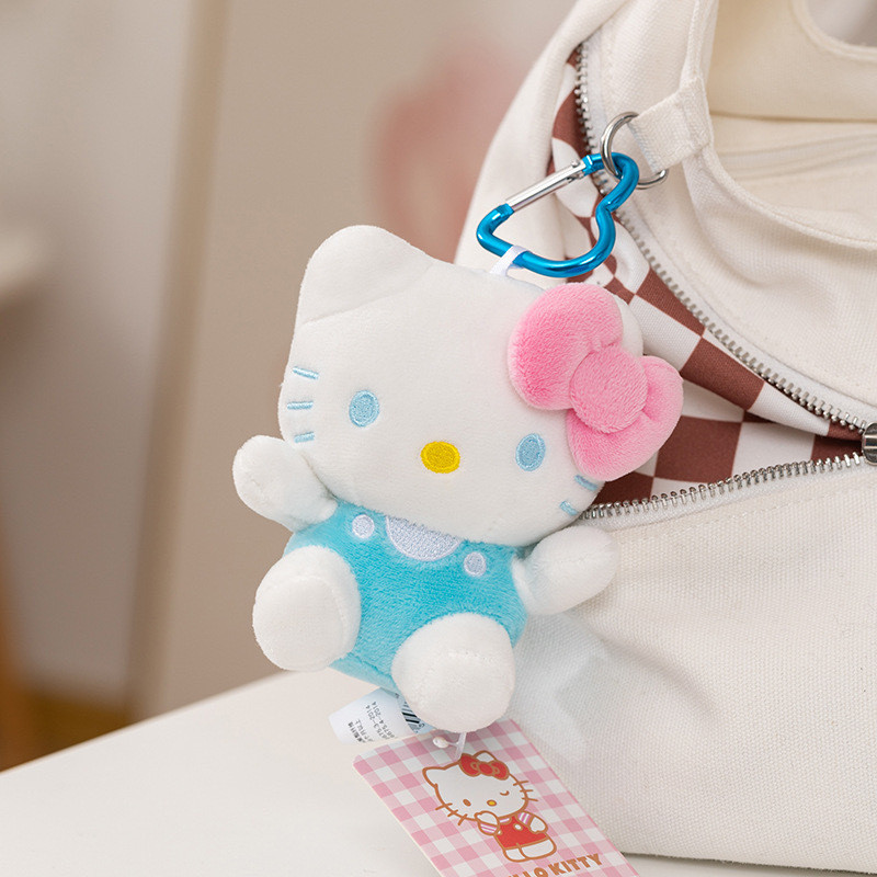 Genuino clásico KT Hello Kitty mochila bolso colgante dibujos animados lindo hellokitty llavero muñeca de felpa mujer