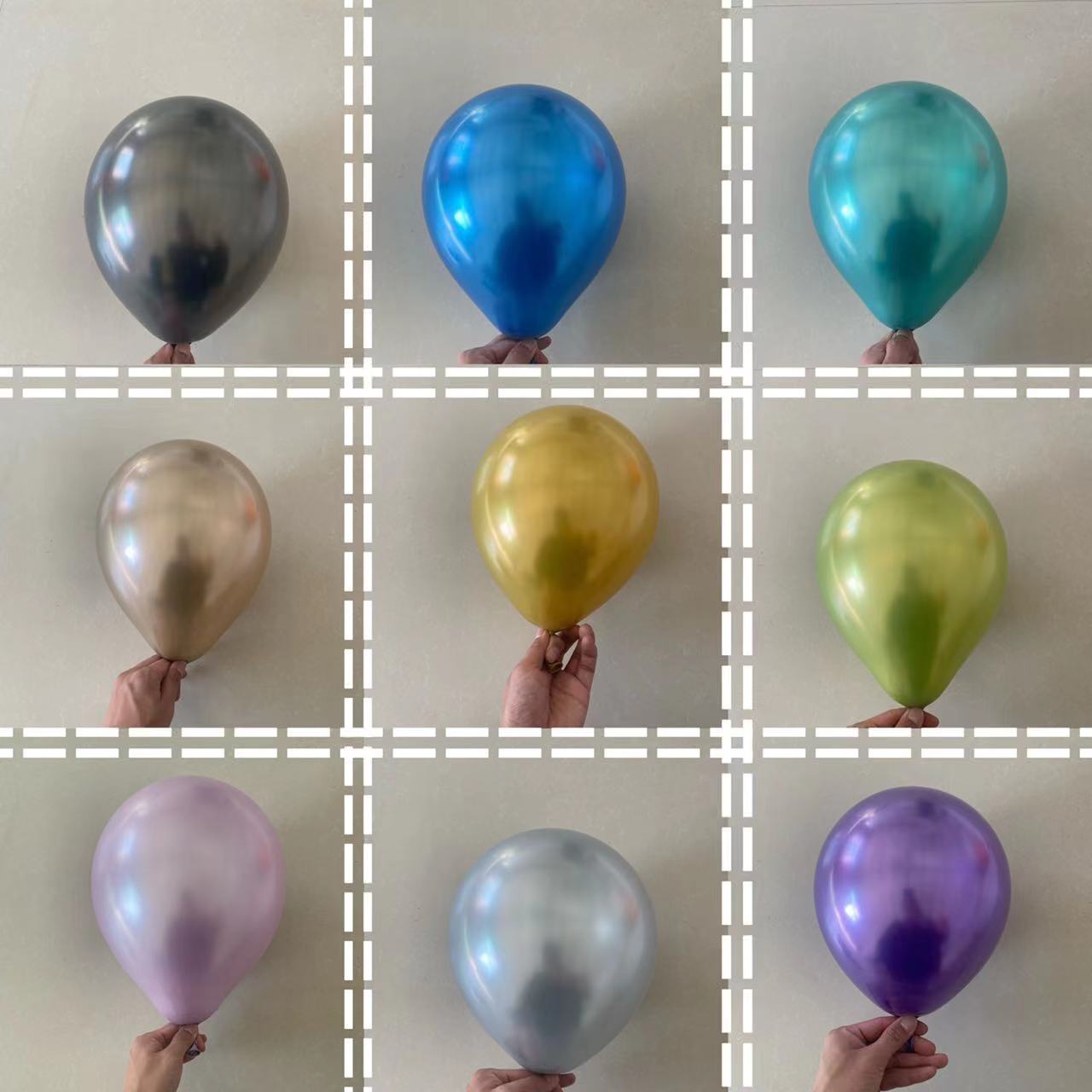 2.8g Thickened Metal Balloons, 12-Inch Latex Balloons for Birthday Party Decorations & Wedding Room Arrangements
