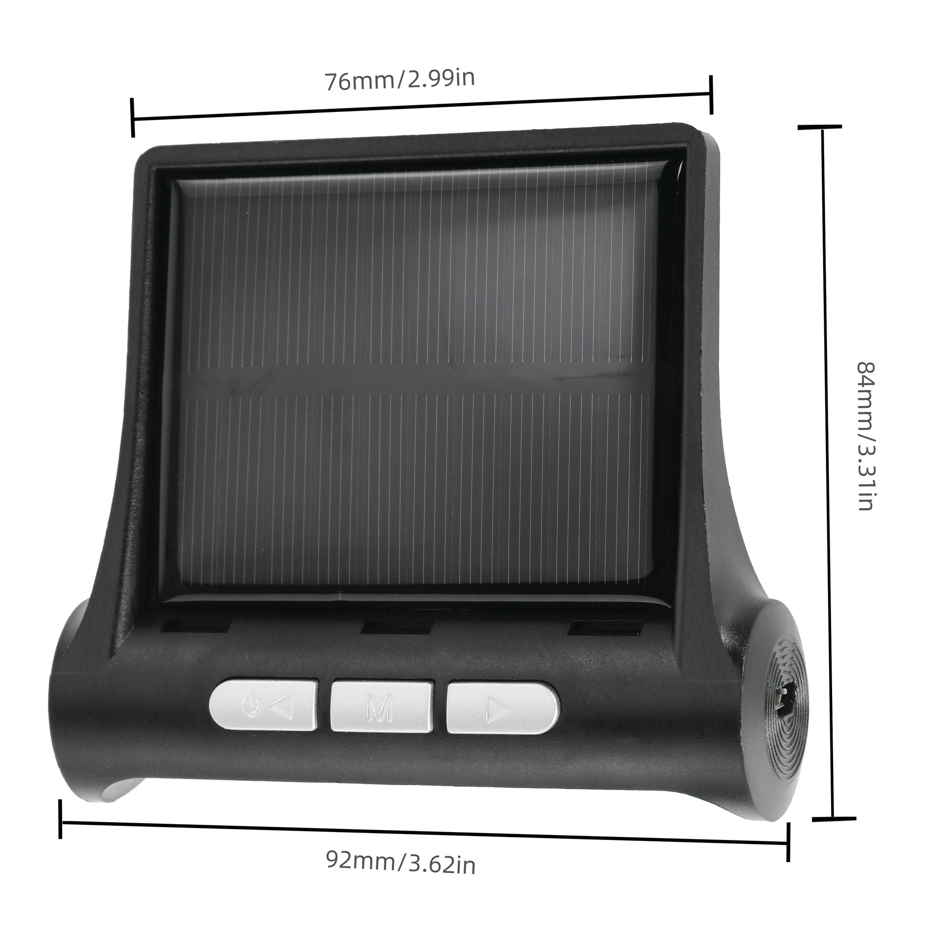 Oliyo Tpms External Tire Pressure Monitor, Car External Wireless Solar-Powered Tire Pressure Monitoring with Human Voice Notification