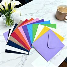 纯色西式空白彩色纸正方形信封小礼品套请柬袋可爱ins风高级感