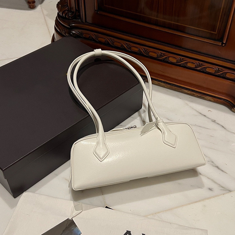 New French Niche Baguette Bag Retro Underarm Bag Genuine Leather Women's Handbag Casual Versatile Shoulder Bag - Thumbnail 6