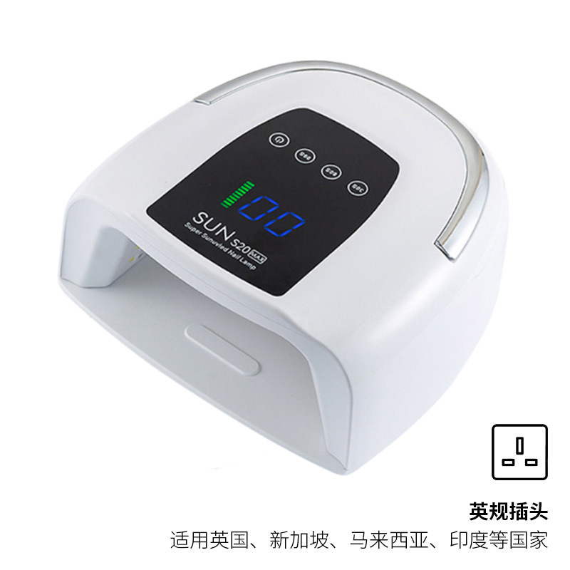 Lámpara de manicura de alta potencia de 200W UV seco rápido pegamento de uñas lámpara de terapia de luz LCD máquina de manicura