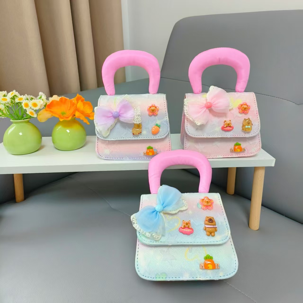 Cartoon adorable arco princesa bolso de Año Nuevo para niños bolso de mochila cadena pequeña bolsa de accesorios de viento fragante