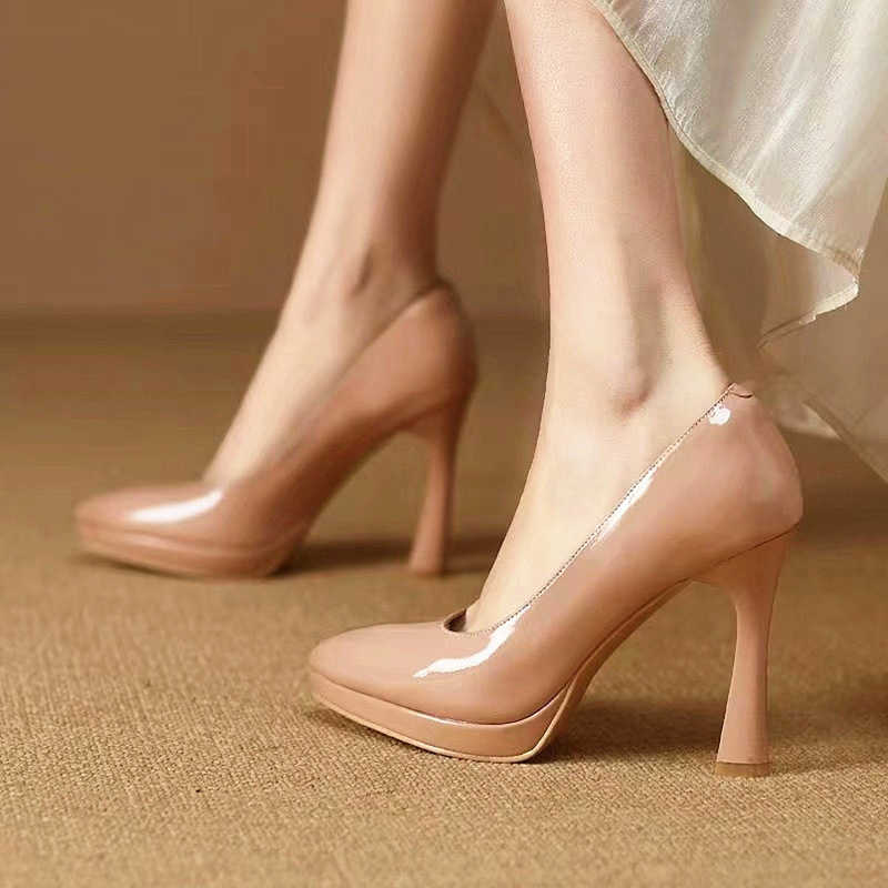 Pointed Toe Shallow Mouth Stiletto Heels Women's 2025 Spring and Autumn New Fashion High Heels Slip-On Fashion Women's Shoes in Stock Wholesale