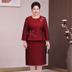 高級母の結婚式の宴会ドレスツーピースセット春と秋の新しい母のドレス義母乾杯ドレススーツ女性用