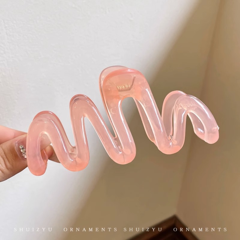 Clip de cabello acrílico de gran tamaño temperamento coreano tiburón clip de cabello de mujer detrás de la cabeza de alta sensibilidad de cabello más adornos de cabello de gelatina