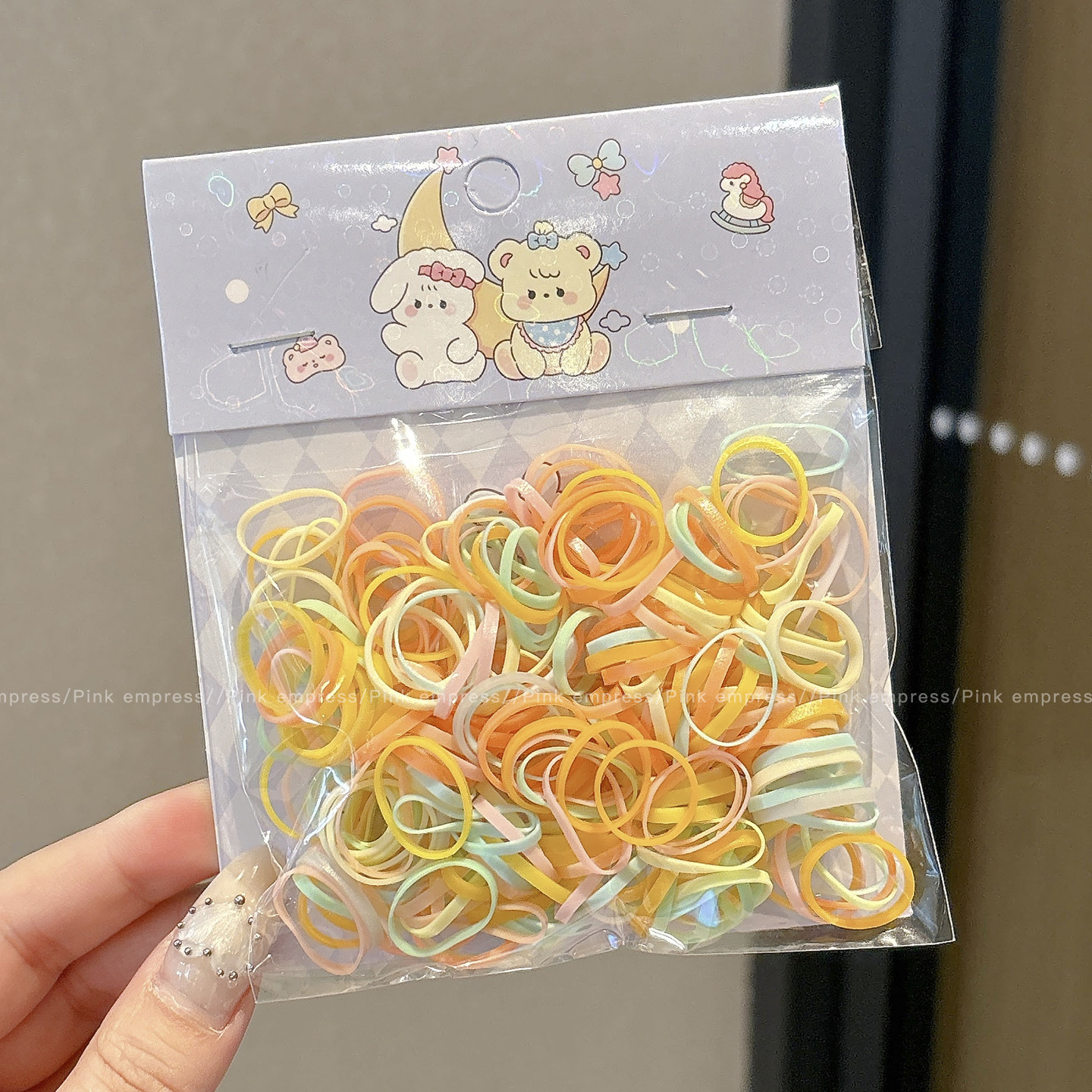 3# 봄 머리끈(약 200개), 직경 약 1.5cm, 폭 약 0.2cm
