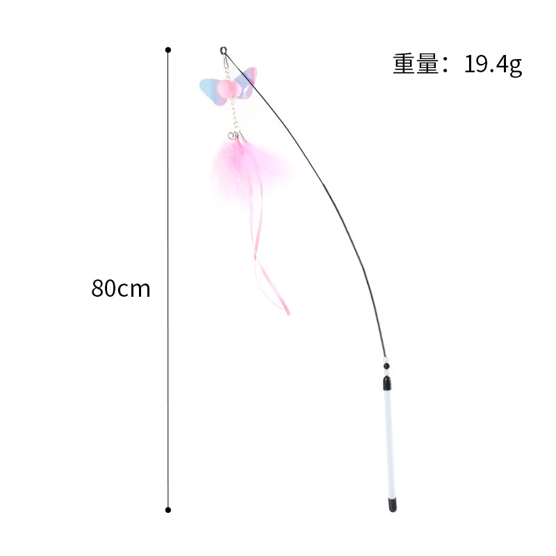 Divertido gato Ruyi palo Multifuncional cuero Taobao divertido gato Varilla pluma gato juguete blanco y negro alambre de acero divertido gato palo suministros para mascotas