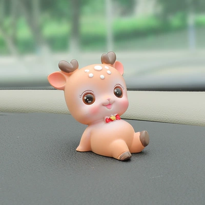 Car ornaments Desktop Cute Animal Cartoon Doll - brown-c
