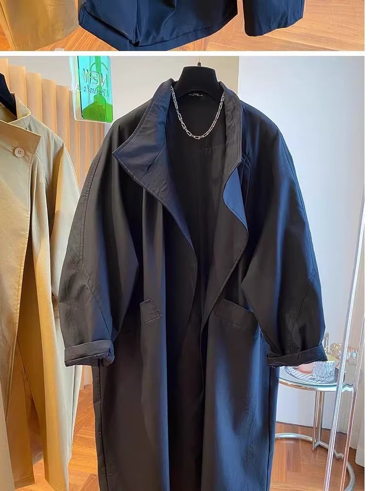 Spring Large Size Women's Clothing Casual Loose Medium And Long Small Trench Coat_ecoleips.com