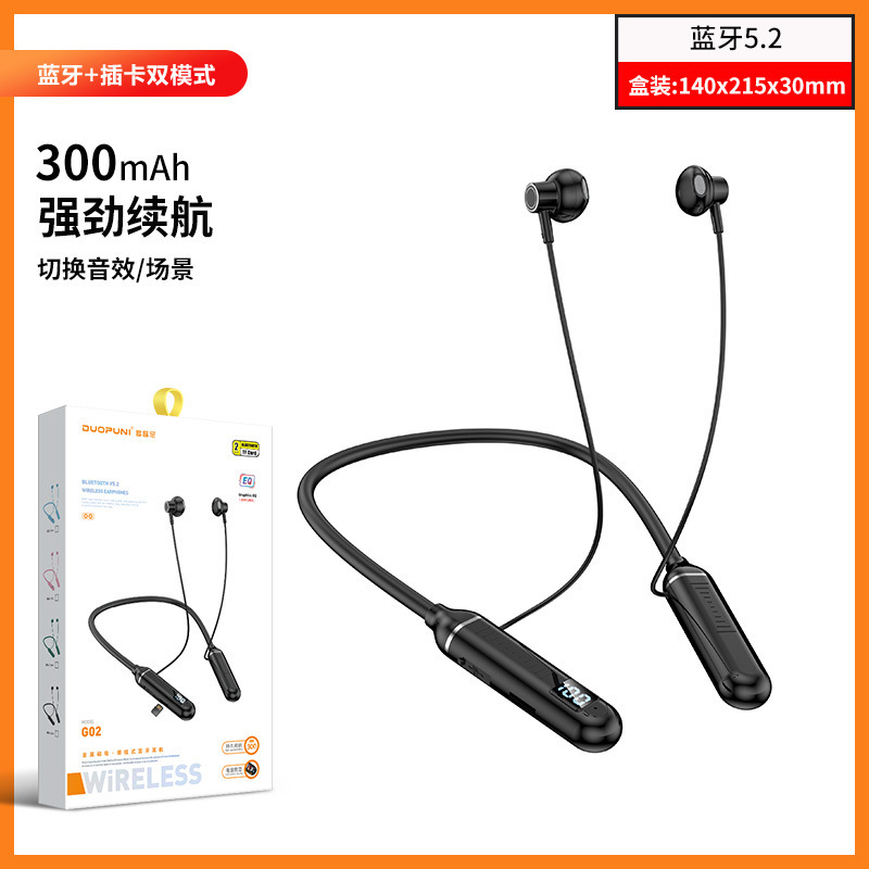 Música estéreo montada en el cuello en la oreja Halter binaural deportes corriendo auriculares inalámbricos Bluetooth larga espera al por mayor