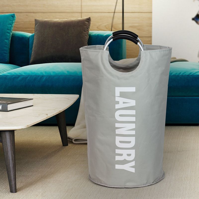 Transfronterizo de aluminio portable Oxford tela bolsa de ropa sucia bolsa de almacenamiento de ropa sucia cesta de ropa sucia bolsa de almacenamiento de juguetes plegable