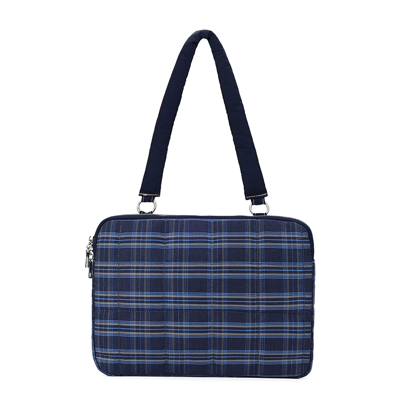 iPad Inner Liner Plaid Computer Handbag Shoulder Bag 15inch Tablet Bag Shockproof Waterproof Plaid Bag Carry-on Bag