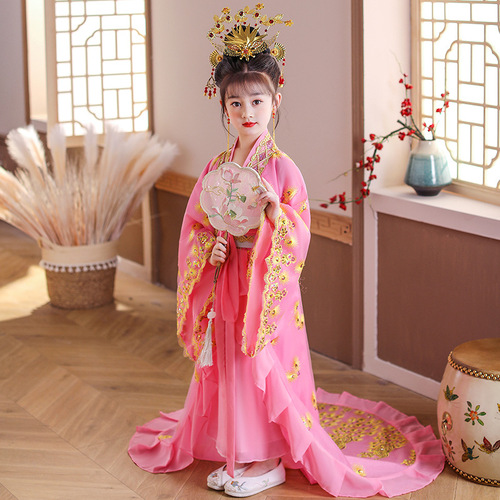 Pink Queen Empress cosplay Hanfu girls Chinese wind Chinese princess cosplay skirts fairy girl imperial concubine costumes trailing fairy costume 