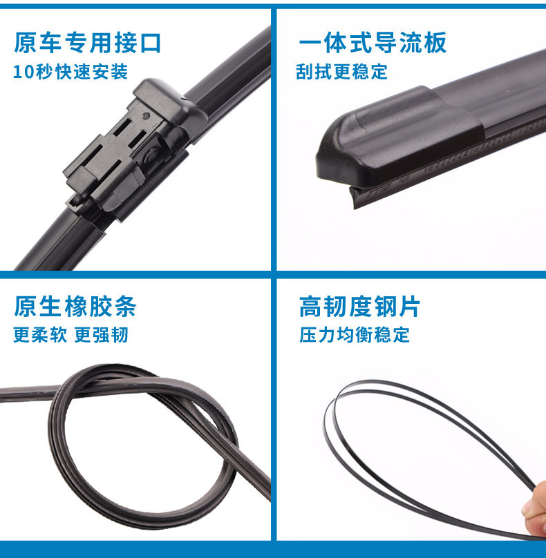 11-layer rubber blade wipers for BYD Yuan EV, Qin PLUS, Surui, Tang L, Song PRO, Sirui, Han, Dolphin, Seal