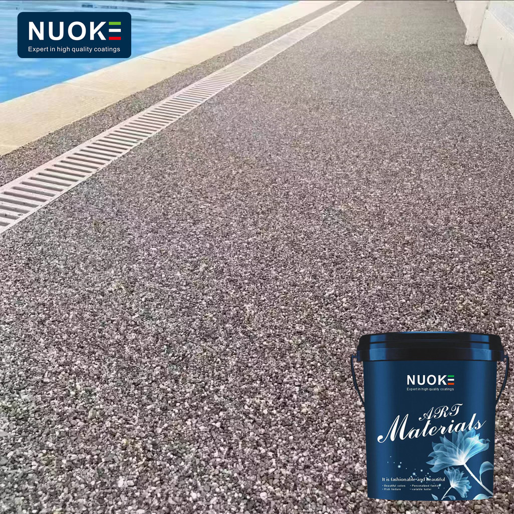 树脂水洗石厂家批发微岩石别胶粘石民宿墙地面施工简单可外贸出口