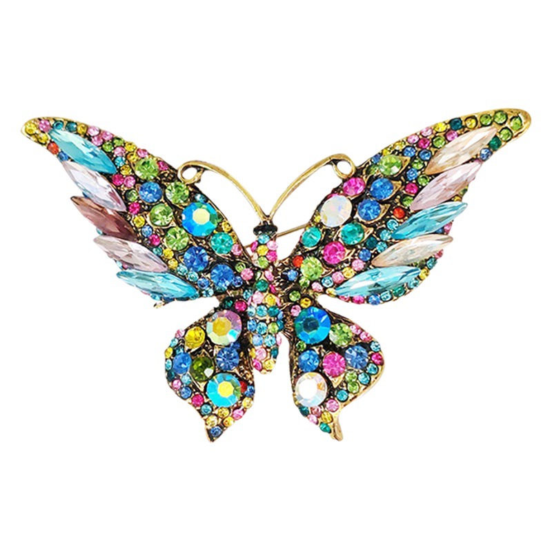 Broche Mariposa Estilo Europeo — Aleación con Brillantes