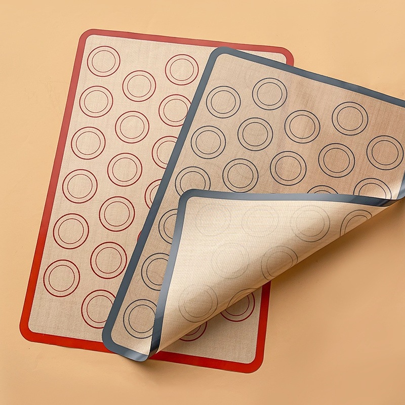High-temperature resistant, non-stick silicone baking mat for macarons, cookies, and puff pastry; suitable for home ovens and dough kneading