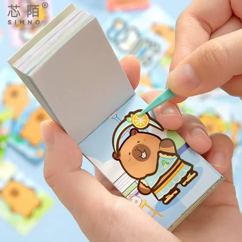 Новинка, горячая распродажа, Sanrio Dressing Doudou Creative DIY Kapibala Drawing Dressing, карманная книга «Два в одном»