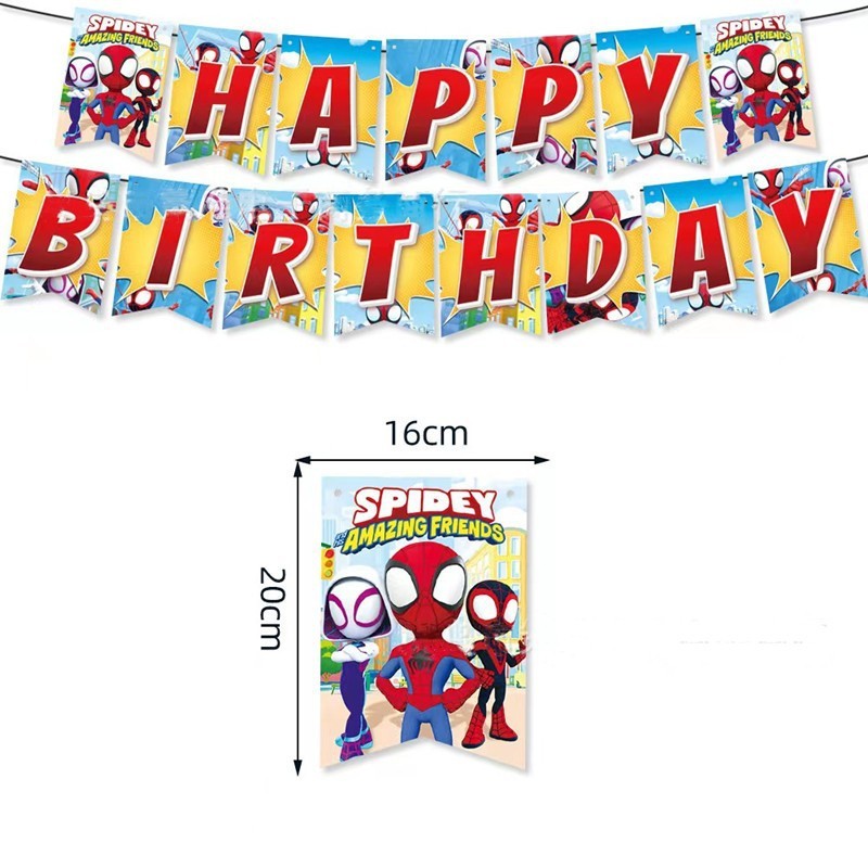 Spiderテーマ対外貿易スパイダーマン誕生日パーティー装飾セット紙コップテーブルクロス横断幕皿|undefined