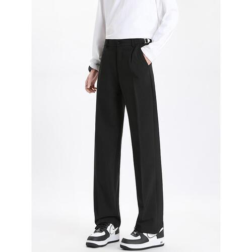 Spring and Autumn Shape Drop Sensation Men's Trendy Minimalist Straight Leg Pants High-end Casual Wide Leg Pants