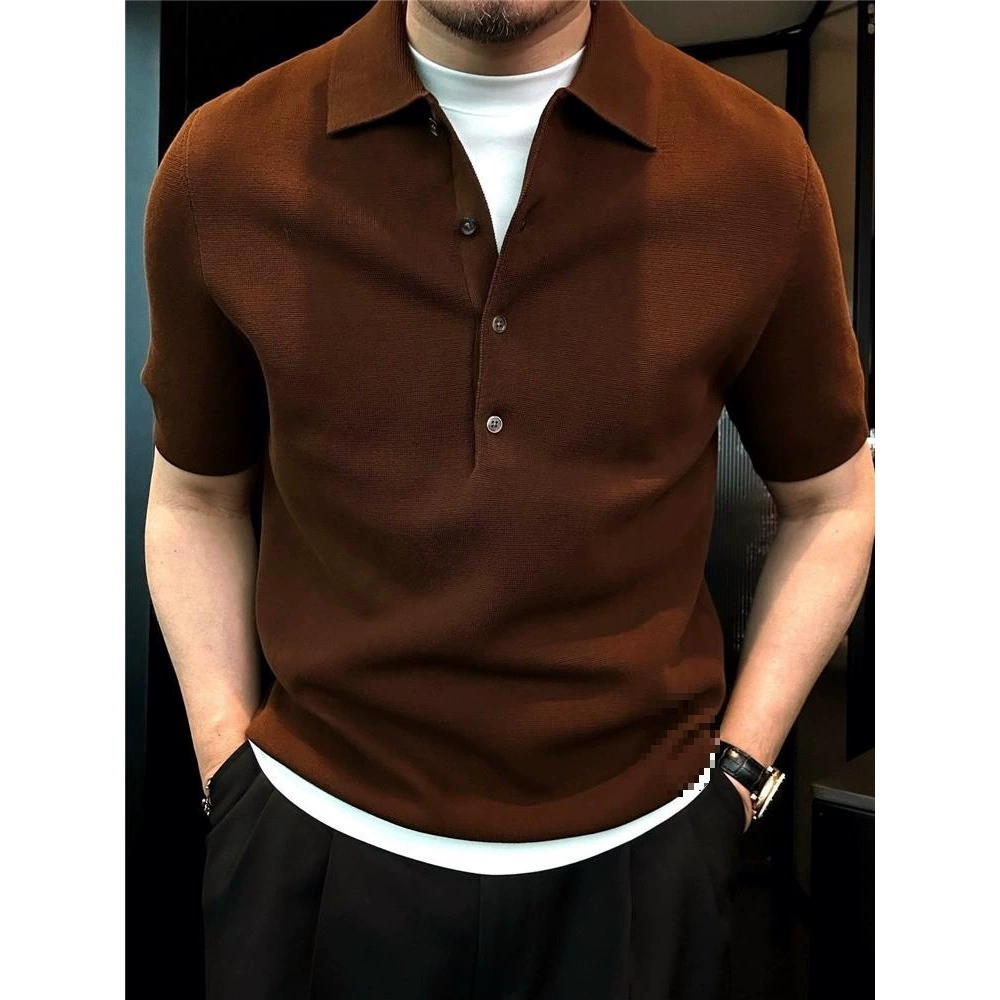 Men's soft comfortable summer clothing, summer knitted T-shirt, with short sleeve