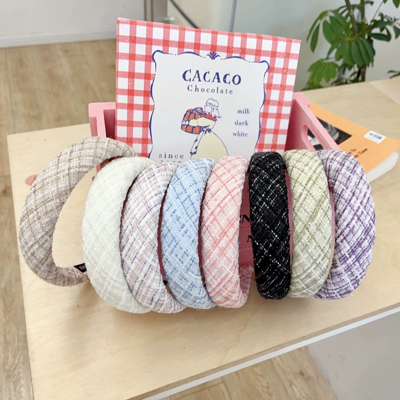 Южная Корея Dongdaemun повязка на голову осень и зима классический небольшой аромат шерстяной ткани высокий черепной обруч в стиле ретро элегантная Шпилька оптом