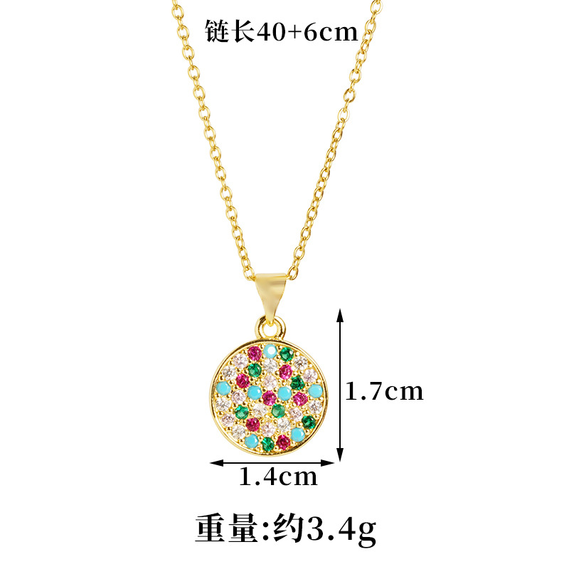 Collar de oro de arena transfronterizo de Vietnam personalidad micro-pintura piedra aretes redondos para mujeres lujosas joyas no desvanecidas al por mayor