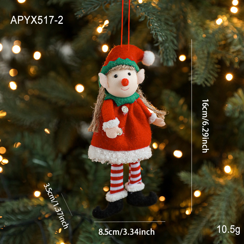 Decoraciones de Navidad de peluche muñecas de hadas en adornos de muñecas de niños lindos colgantes de árbol de Navidad