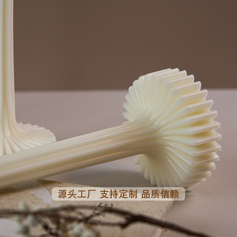 ins rayas verticales barra larga vela leche blanca atmósfera francesa retro decoración de escritorio accesorios de alta calidad venta caliente