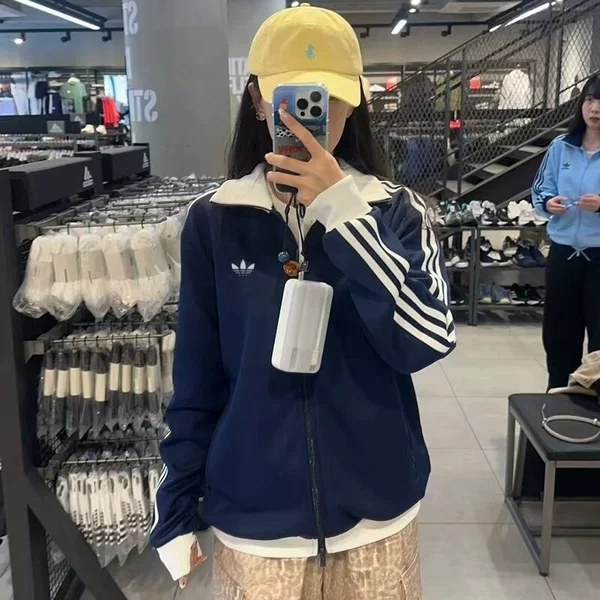 Jacket for Spring and Autumn, Unisex, Three Stripes, Korean-Style School Uniform, Same Style, Double Zipper Sports Jacket Ii5763Ip0418