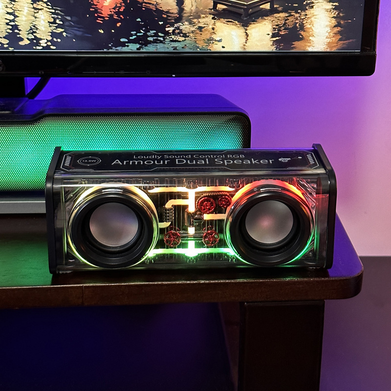 新型無線bluetoothスピーカー屋外家庭用デスクトップサブウーファーのカラフルなカードのカラフルな雰囲気のライトの小さい音響|undefined