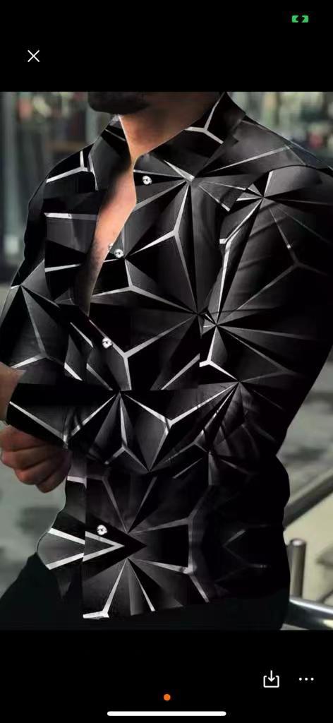 Comercio exterior transfronterizo 2023 nueva primavera y otoño camisa de manga larga para hombres moda 3D impresa camisa casual ventas directas de fábrica