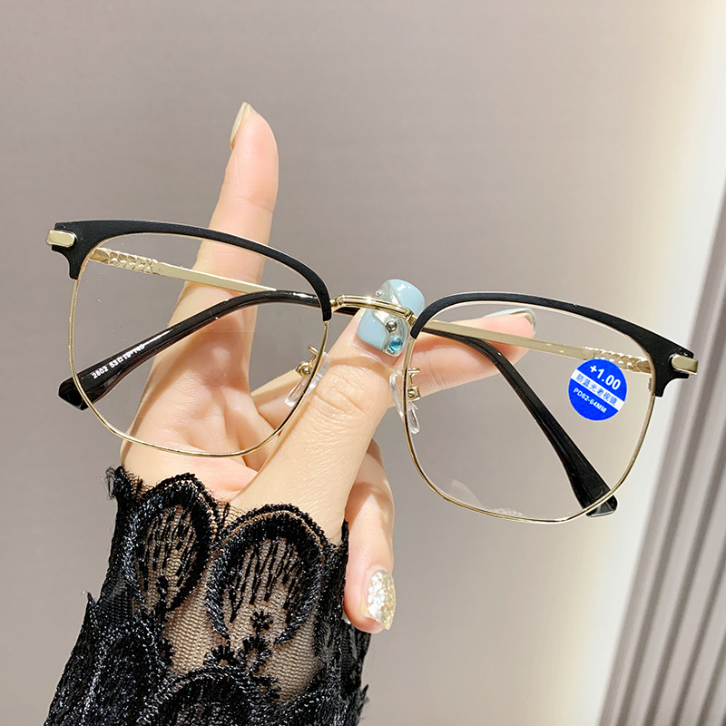 Gafas de lectura para hombre ultraligero anti-luz azul moda de alta gama modelos de negocios de alta definición mujeres de mediana edad y ancianos gafas de lectura antiguas