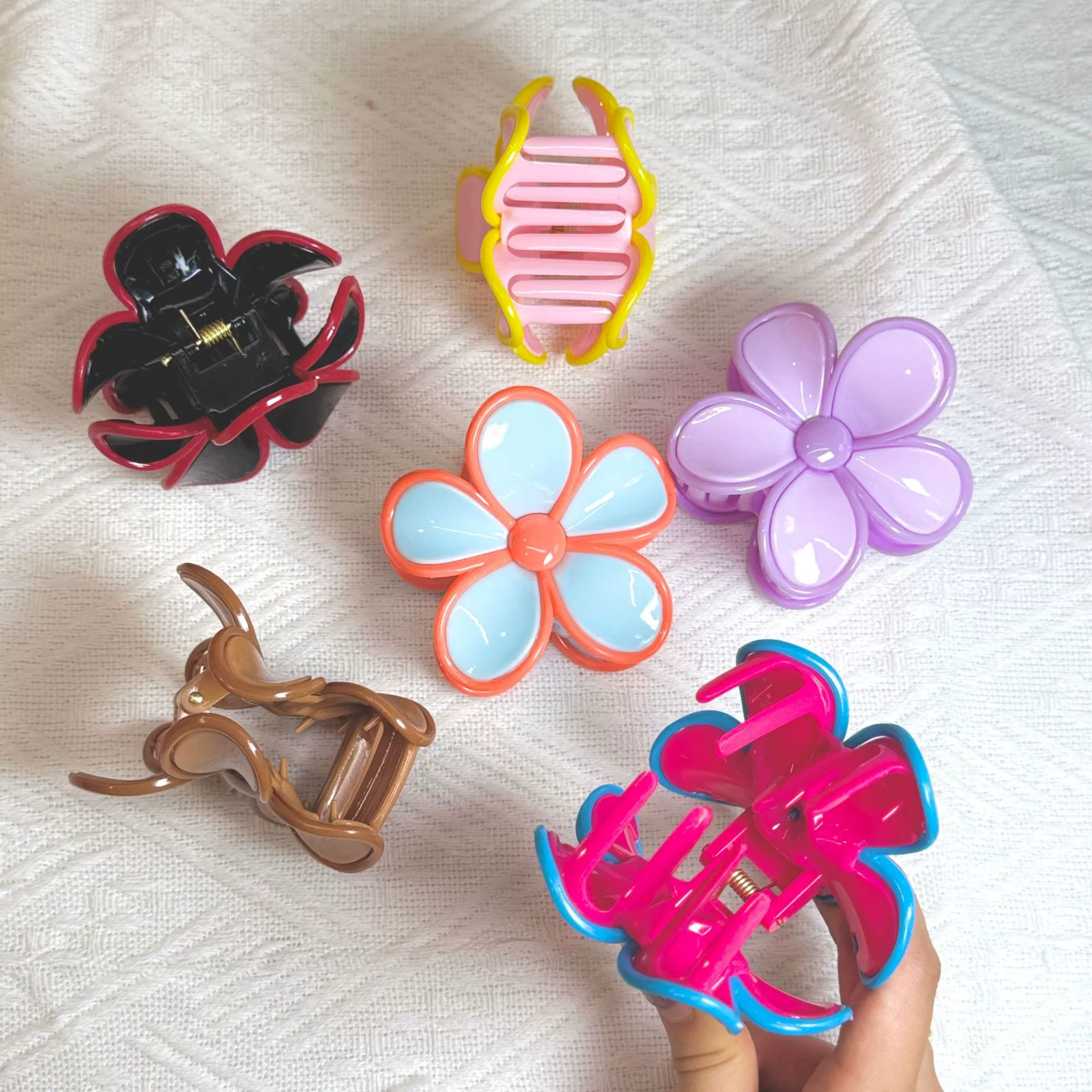 Летняя заколка для волос ярких цветов с цветочной текстурой, высококачественная заколка для волос в форме акулы, универсальная, простая, новая, на каждый день