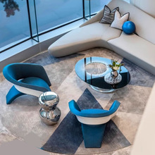 北欧设计师玻璃钢创意飞机椅异形休闲售楼处样板房极简异形沙发椅