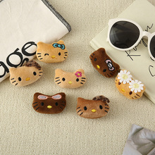 KT猫卡通毛绒胸针配饰儿童帽子diy材料女生发夹包包装饰可爱配件