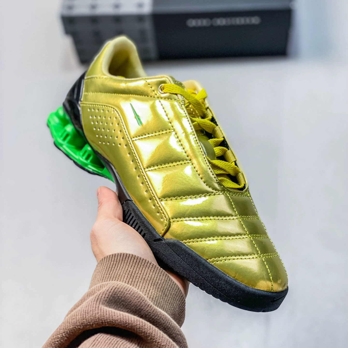 Оригинальные кожаные футбольные кроссовки Total 90 Shox с воздушной колонной, мужские/женские, универсальные для повседневной носки и спорта