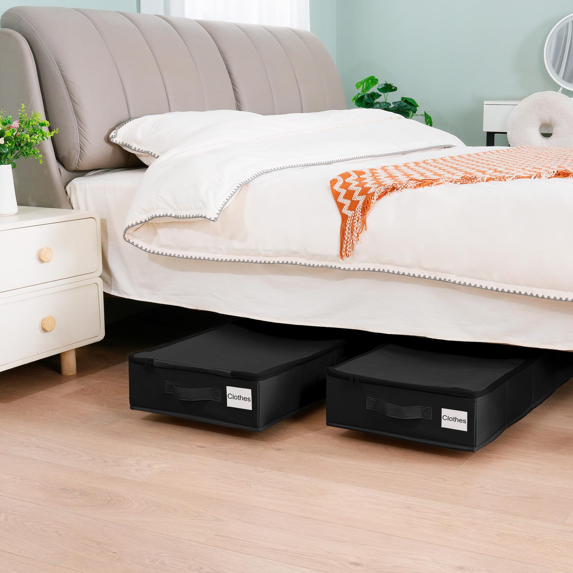 Foldable Under Bed Storage Box With Wheels, Dustproof Rolling Storage Organizer For Clothes, Shoes, Sundries, Bedroom Home Space Saving Container_maomaolike.com