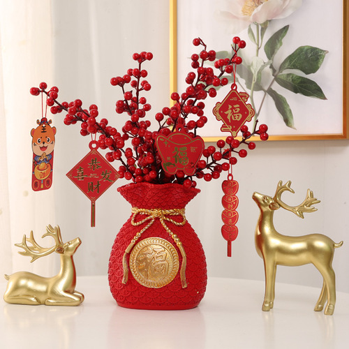 Lucky Deer Living Room Wine Cabinet Decorative Ornaments Home Entrance TV Cabinet Desk Creative Modern Light Luxury Crafts