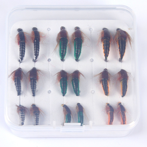 Egret Flying LF001 Caddis Moth Nymph Fly Hook Bionic Bait Luya Fly Fishing Nymph Fly Bait