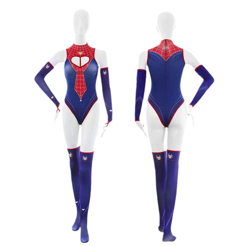 Dulce Spider-Man medias Cosplay mono uniforme juego de rol Delgado adelgazante pijamas de mujer sexy